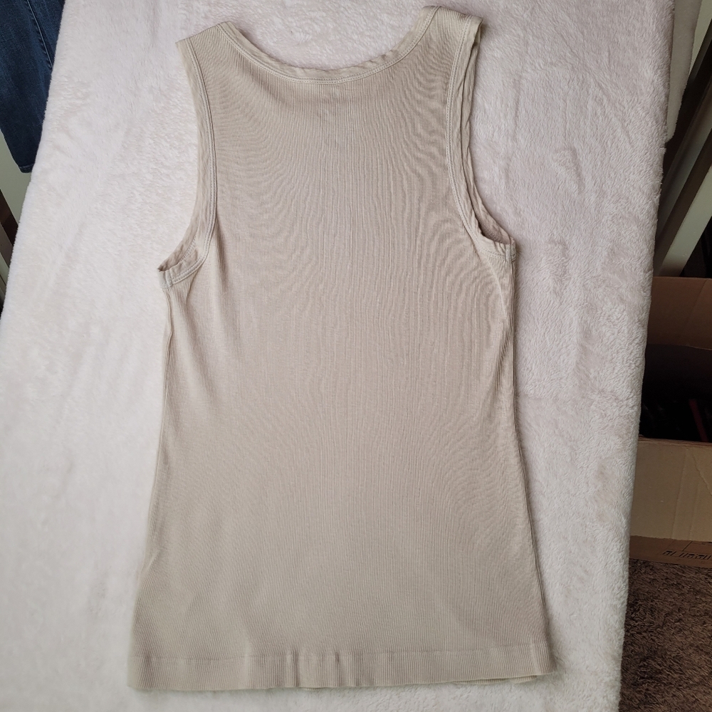 NWOT Velvet by Graham & Spencer Beige Ribbed Tank Top Size Small - Picture 10 of 12